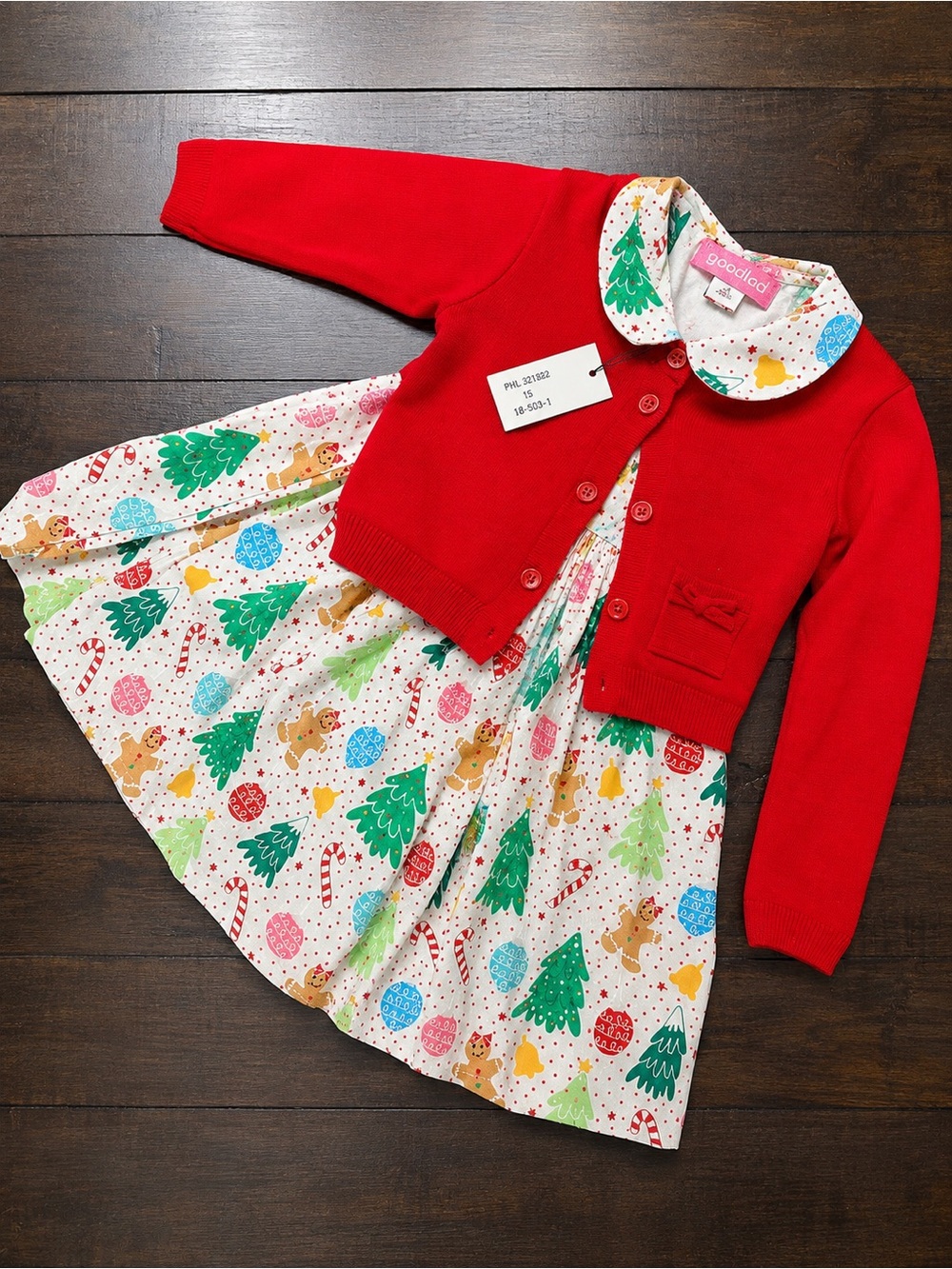 Goodlad Girls Christmas Dress Cardigan 2-Piece Set 24M NWT Holiday Outfit 🎄❤️